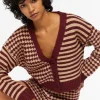 Mixed Print Cardigan Sweater