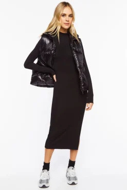 Mock Neck Bodycon Midi Dress