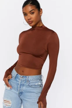 Mock Neck Crop Top