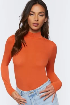 Mock Neck Long-Sleeve Top