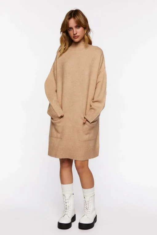 Mock Neck Sweater Dress