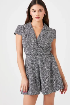 Mock Wrap Surplice Romper