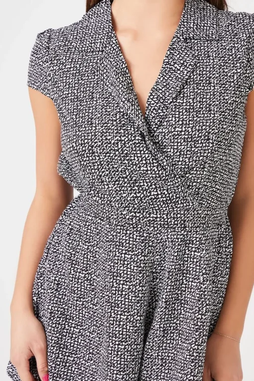 Mock Wrap Surplice Romper