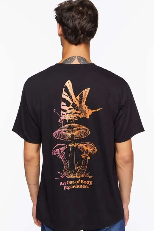 Mushroom & Butterfly Graphic Tee