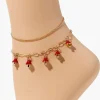 Mushroom Charm Anklet Set