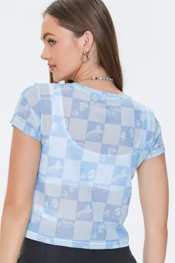 Mushroom Checkered Mesh Tee