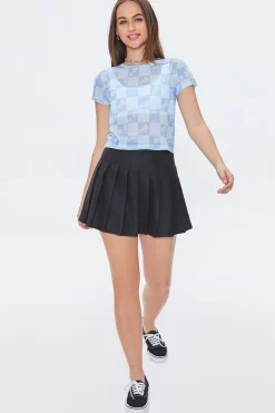 Mushroom Checkered Mesh Tee