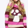 Mushroom Graphic Striped Sweater