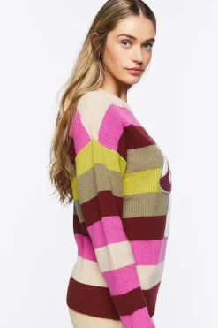 Mushroom Graphic Striped Sweater