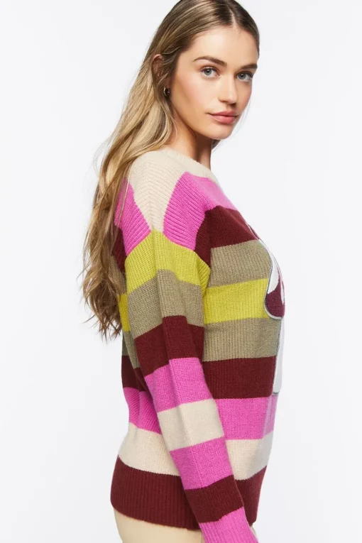 Mushroom Graphic Striped Sweater