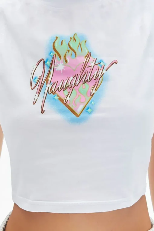 Naughty Cropped Muscle Tee
