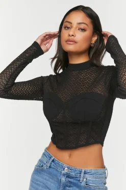 Netted Mesh Bustier Top
