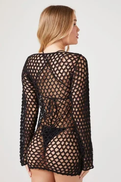 Netted Swim Cover-Up Dress