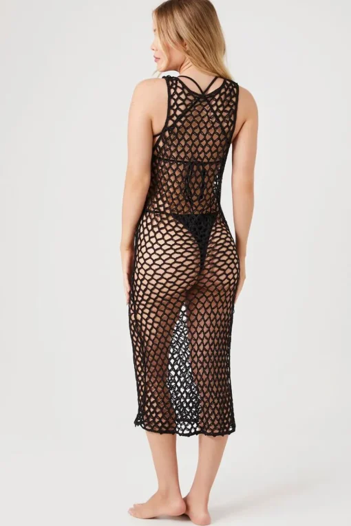Netted Swim Cover-Up Dress
