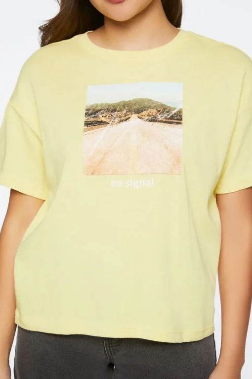No Signal Graphic Crew Neck Tee