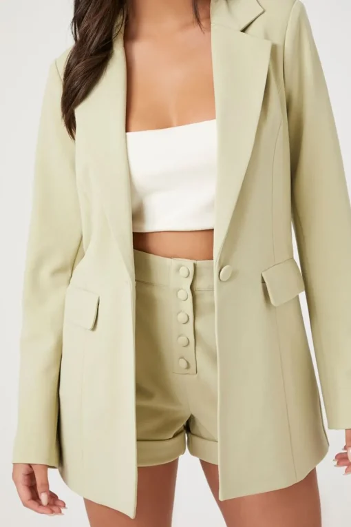 Notched Buttoned Blazer