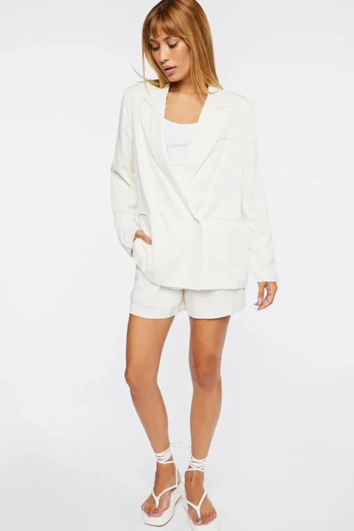 Notched Double-Breasted Blazer