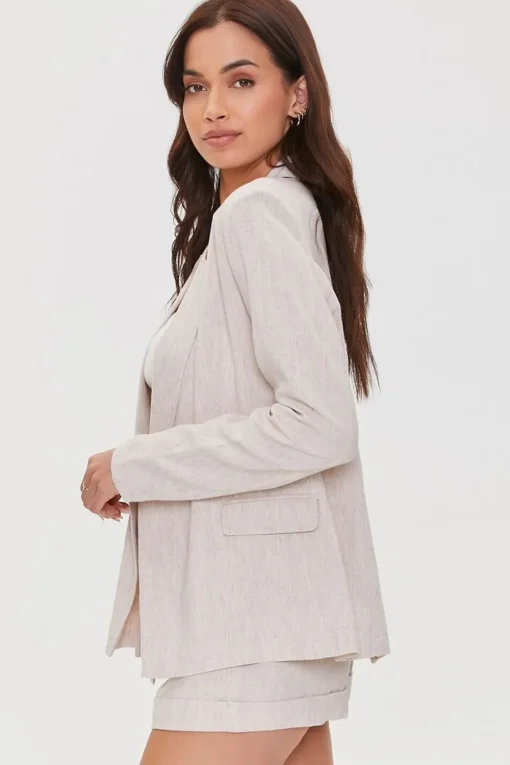Notched Linen-Blend Blazer