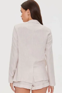 Notched Linen-Blend Blazer