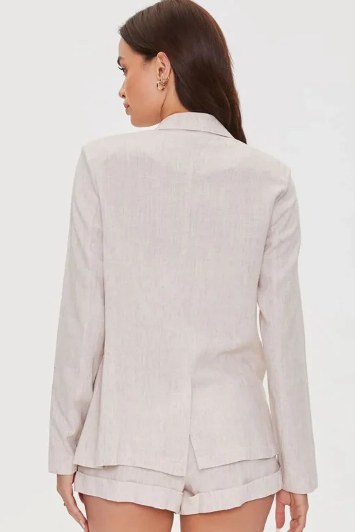 Notched Linen-Blend Blazer