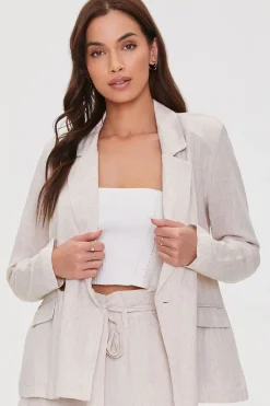 Notched Linen-Blend Blazer