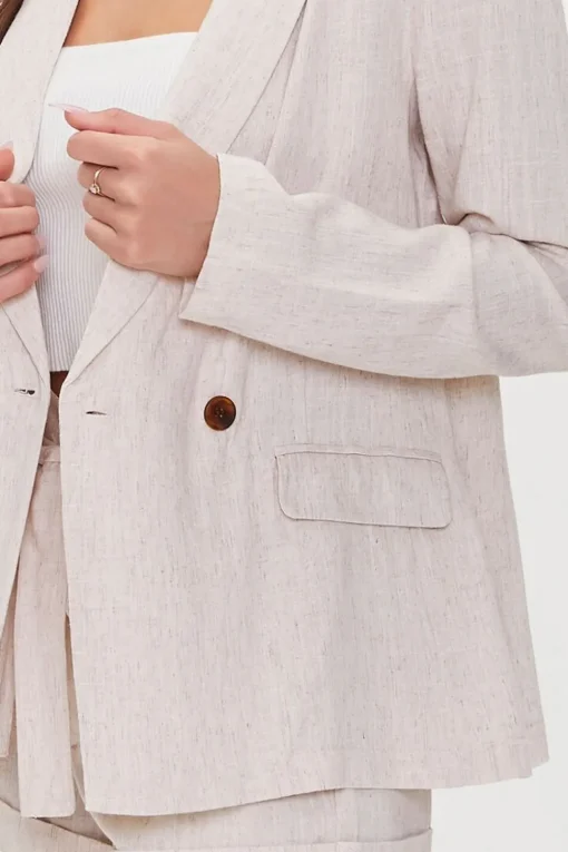 Notched Linen-Blend Blazer
