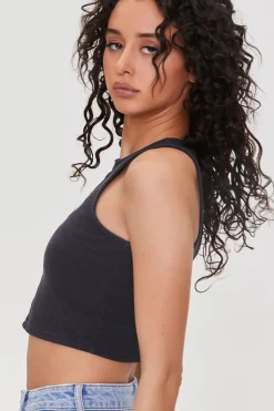 Nyc Graphic Lace-Up Crop Top