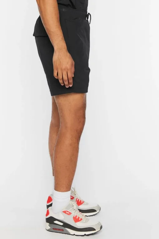 Nylon Drawstring Flap-Pocket Shorts