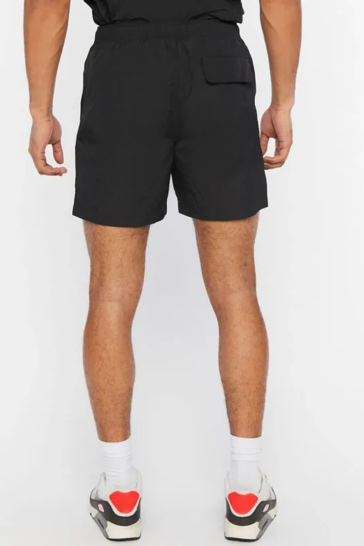 Nylon Drawstring Flap-Pocket Shorts