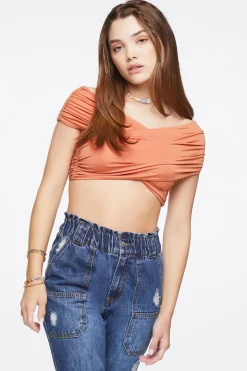 Off-The-Shoulder Crossover Crop Top