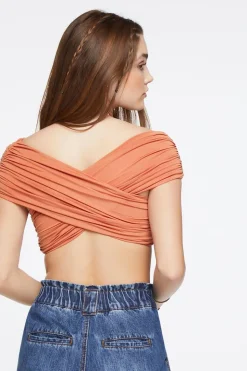 Off-The-Shoulder Crossover Crop Top