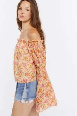 Off-The-Shoulder Floral Print Top