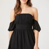 Off-The-Shoulder Flounce Mini Dress