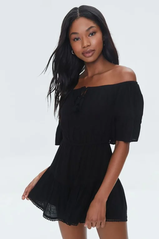 Off-The-Shoulder Ruffle Romper