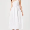 One-Shoulder Babydoll Midi Dress