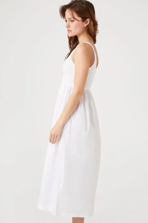 One-Shoulder Babydoll Midi Dress