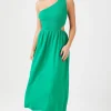 One-Shoulder Cutout Midi Dress