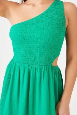 One-Shoulder Cutout Midi Dress