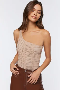 One-Shoulder Ruched Bodysuit