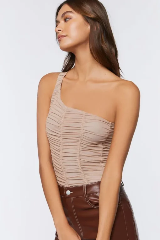 One-Shoulder Ruched Bodysuit