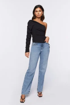 One-Shoulder Ruched Top