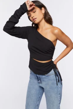 One-Shoulder Ruched Top