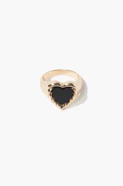 Opaque Heart Cocktail Ring