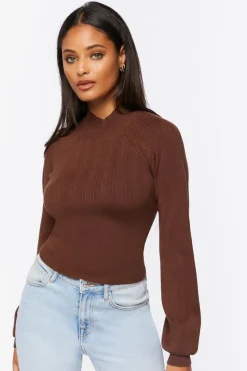Open-Back Mock Neck Sweater