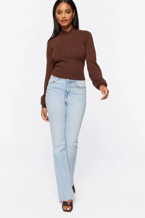 Open-Back Mock Neck Sweater