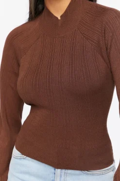 Open-Back Mock Neck Sweater