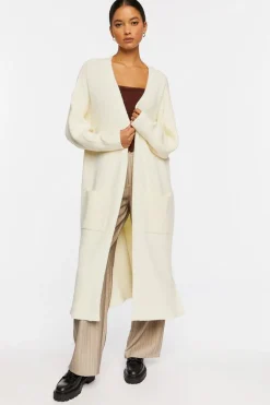 Open-Front Longline Cardigan Sweater