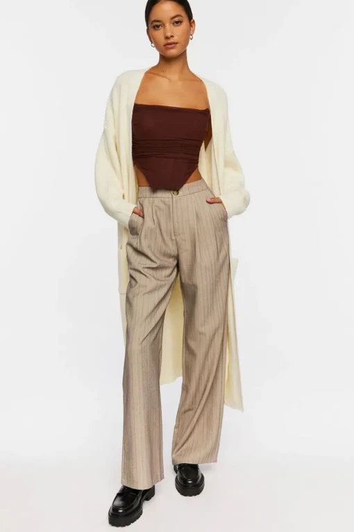 Open-Front Longline Cardigan Sweater