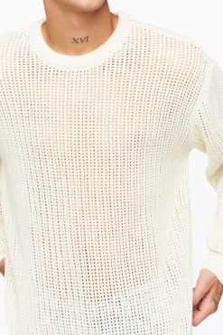 Open-Knit Crew Sweater
