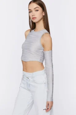 Open-Shoulder Crop Top